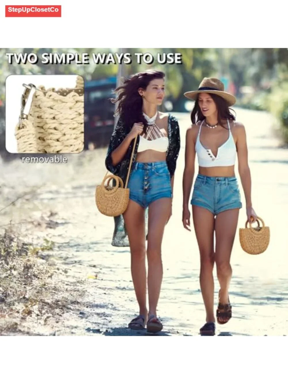Handwoven Straw Hobo Bag Crossbody Shoulder Purse Summer Beach Boho Rattan